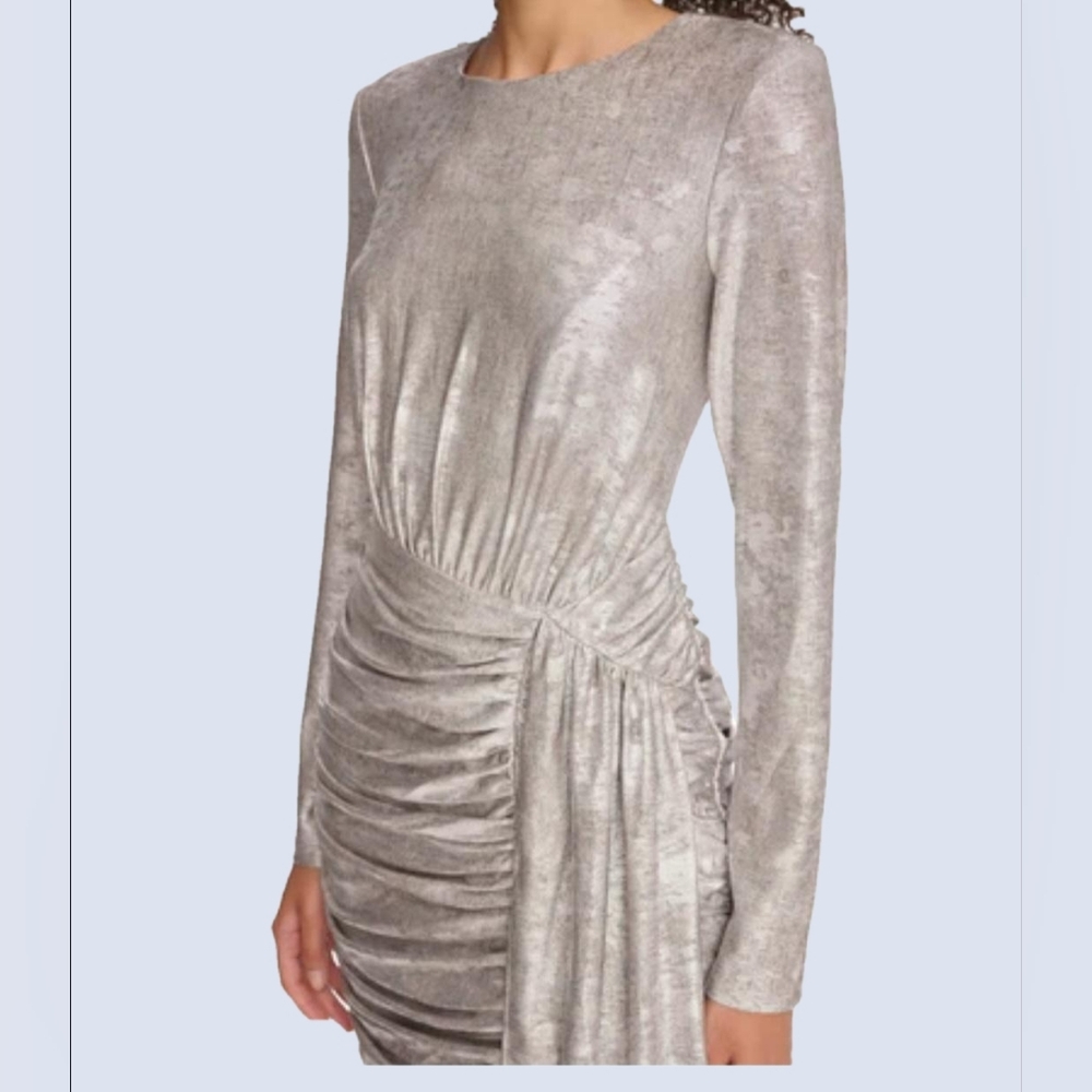 Vince Camuto Silver Cocktail Mini Dress Size 10P